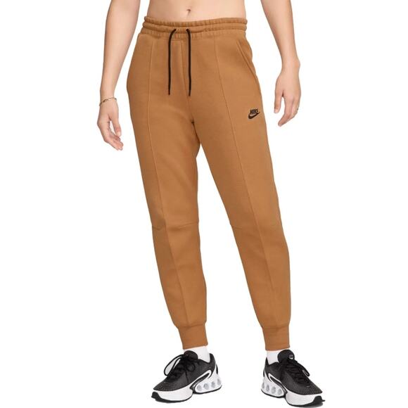 NIKE Sportswear Tech Fleece Jogger Pant Flax Black Elastic Waist Women's M - Picture 1 of 11